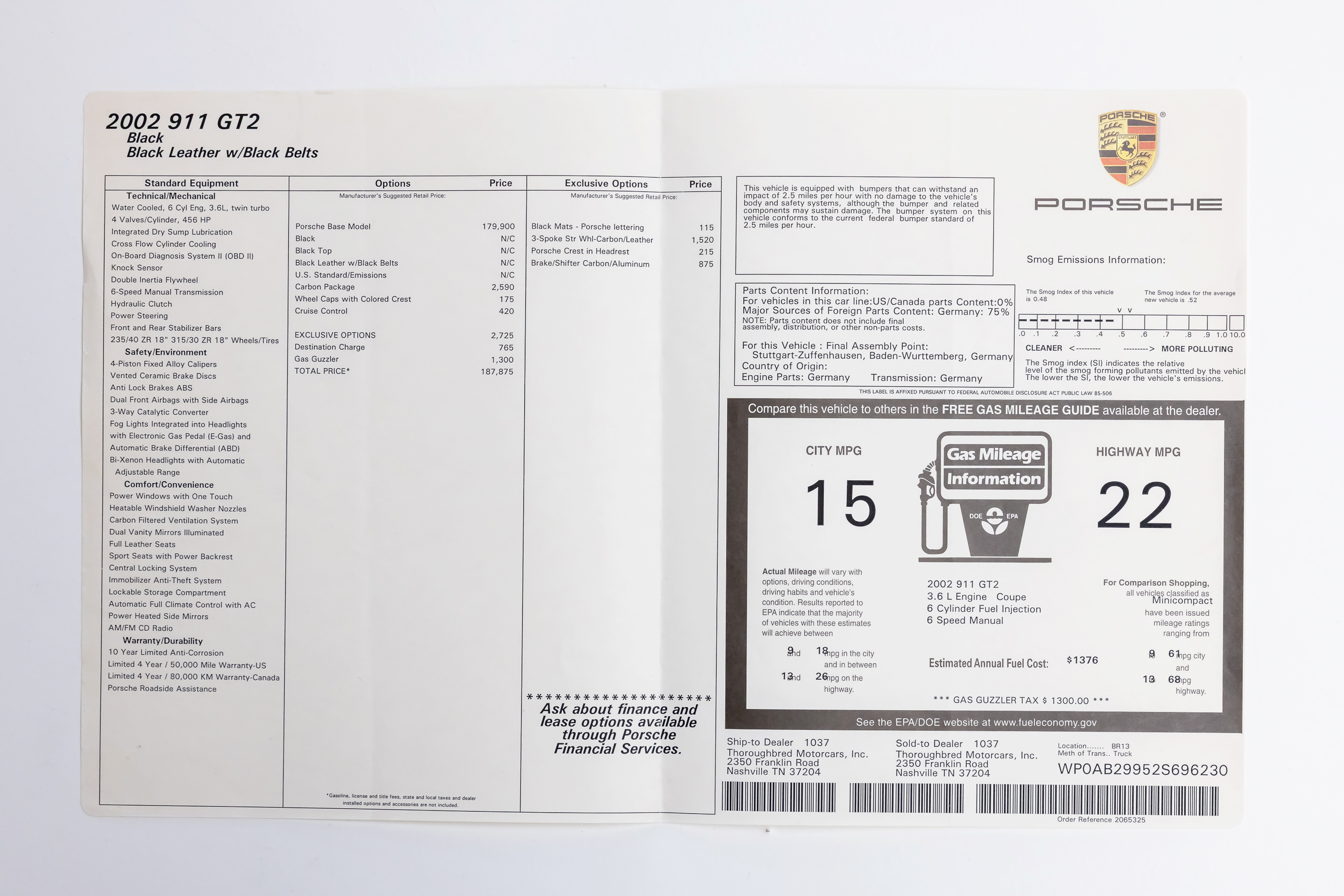 2002 Porsche 911 GT2 - Photo 105